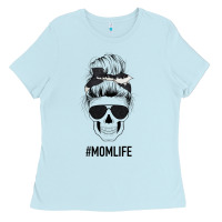 Baby Blue Black Glitter Cowhide Patterned Mom Skull Ladies Tee - Bettercallsaul