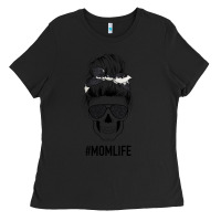Black Black Glitter Cowhide Patterned Mom Skull Ladies Tee - Bettercallsaul