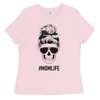 Bubblegum Pink Black Glitter Cowhide Patterned Mom Skull Ladies Tee - Bettercallsaul
