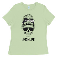 Matcha Black Glitter Cowhide Patterned Mom Skull Ladies Tee - Bettercallsaul