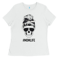 White Black Glitter Cowhide Patterned Mom Skull Ladies Tee - Bettercallsaul