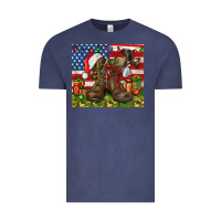 Vintage Denim Army Veteran Boots Christmas Tumbler 4th of july Vintage Tee - HowdyJamesFarm
