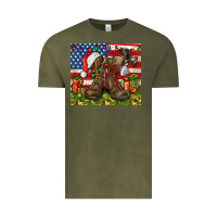 Vintage Olive Army Veteran Boots Christmas Tumbler 4th of july Vintage Tee - HowdyJamesFarm