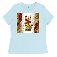 Baby Blue for the love of the game softball Ladies Tee - chombo
