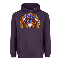 Plum american flag gnomes sunflowers rainbow Heavyweight Hoodie - Artiststas