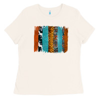 Bone Western Leopard Glitter Aztec Cowhide Pattern Brushstroke Ladies Tee - Bettercallsaul