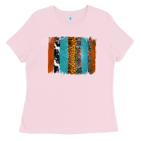 Bubblegum Pink Western Leopard Glitter Aztec Cowhide Pattern Brushstroke Ladies Tee - Bettercallsaul