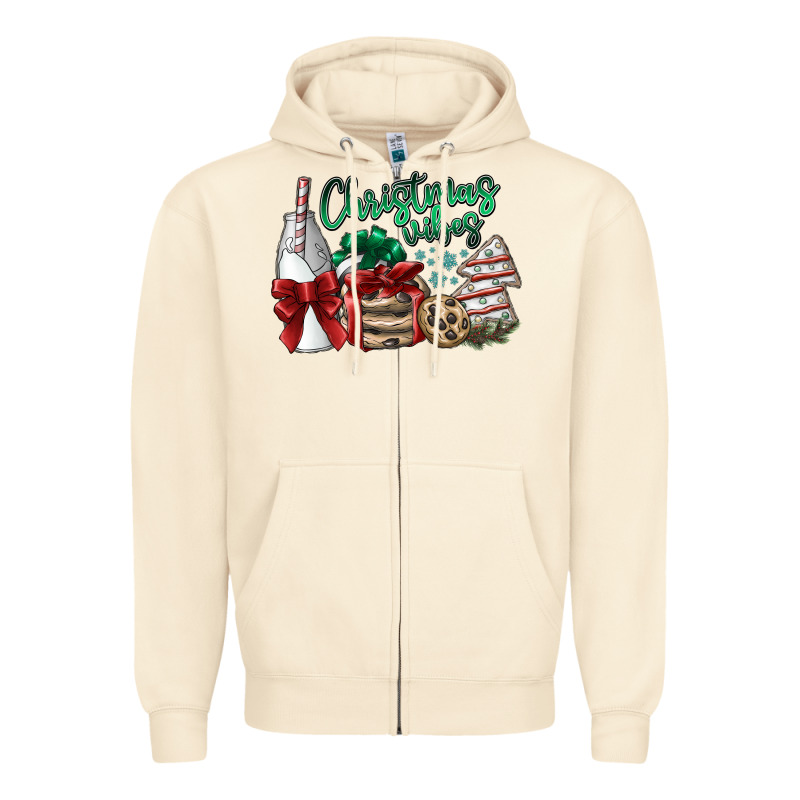 Christmas Vibes Zipper Hoodie by SublimationCraftShop | Teevron