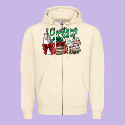 Christmas Vibes Zipper Hoodie Designed By Sublimationcraftshop
