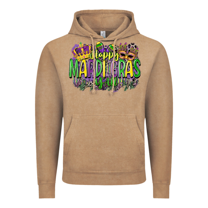 Happy Mardi Gras Yall Vintage Hoodie by CowGirlArtShop | Teevron