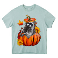 Fall Pumpkin Raccoon Heavy Core Tee | Teevron