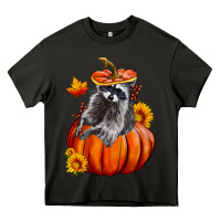 Asphalt Fall Pumpkin Raccoon Heavy Core Tee - LillyAllenDesigns