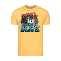 Vintage Mustard Back to blue 4th of july Vintage Tee - HowdyJamesFarm