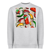 Heather Grey mexican chili and pepper seamless pattern Heavyweight Sweatshirt - BundleAndBundleShop