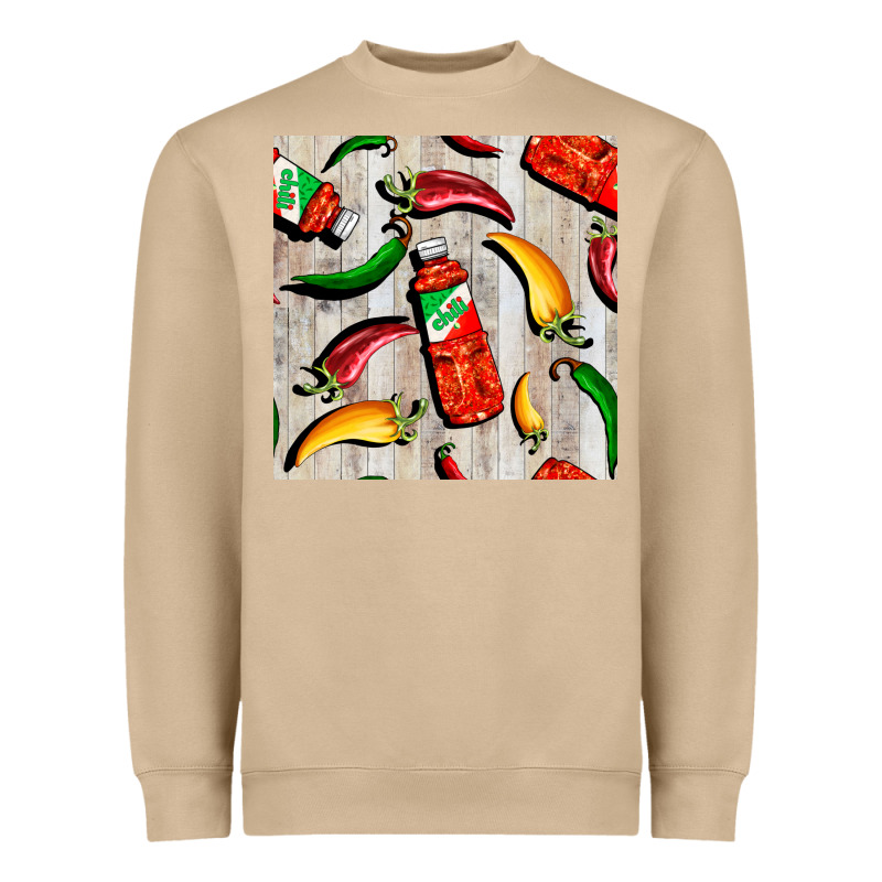 Mexican Chili And Pepper Seamless Pattern Heavyweight Sweatshirt by BundleAndBundleShop | Teevron