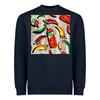 Navy mexican chili and pepper seamless pattern Heavyweight Sweatshirt - BundleAndBundleShop