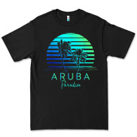 Black Vintage Aruba Beach Tropical Vibes Vacation Souvenir Gift Premium Tee - minhPixels