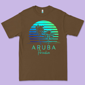 Vintage Aruba Beach Tropical Vibes Vacation Souvenir Gift Premium Tee Designed By Minhpixels