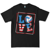 Black love usa flag volleyball gifts for volleyball fans teen t shirt Premium Tee - minhPixels
