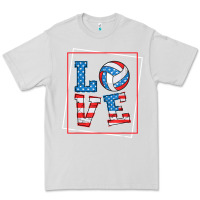 Dove Grey love usa flag volleyball gifts for volleyball fans teen t shirt Premium Tee - minhPixels