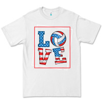 White love usa flag volleyball gifts for volleyball fans teen t shirt Premium Tee - minhPixels