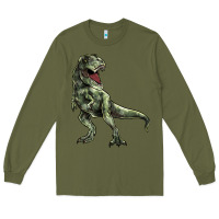 Army Green T-rex Long Sleeve Tee - HowdyJamesFarm