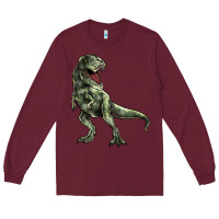 Burgundy T-rex Long Sleeve Tee - HowdyJamesFarm