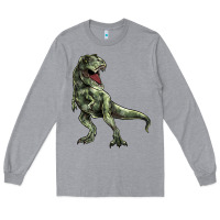 Heather Grey T-rex Long Sleeve Tee - HowdyJamesFarm