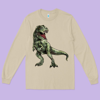 T-rex Long Sleeve Tee Designed By Howdyjamesfarm