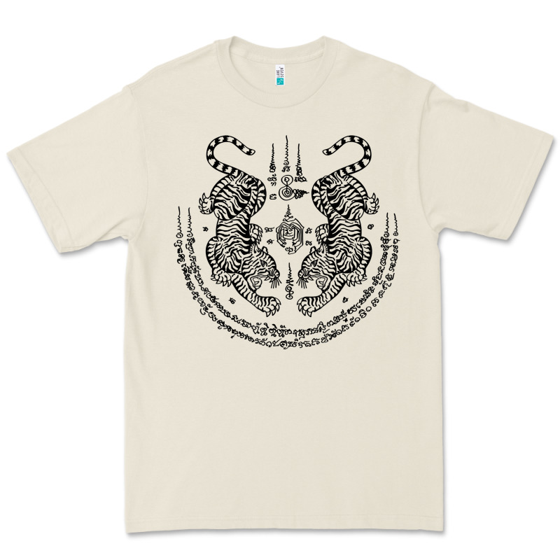Sak Yant Thai Tattoo Twin Tiger Muay Magical Thailand Gifts T Shirt Premium Tee by minhPixels | Teevron
