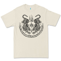 Bone sak yant thai tattoo twin tiger muay magical thailand gifts t shirt Premium Tee - minhPixels