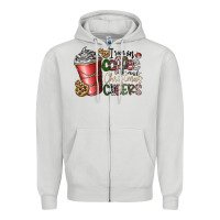 Dove Grey I Run On Coffee And Christmas Cheers Zipper Hoodie - CowhideDigitalArt