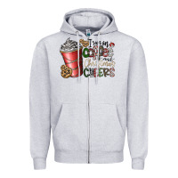 Heather Grey I Run On Coffee And Christmas Cheers Zipper Hoodie - CowhideDigitalArt