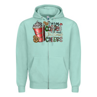 Seafoam I Run On Coffee And Christmas Cheers Zipper Hoodie - CowhideDigitalArt