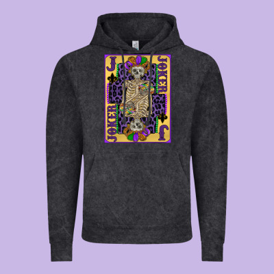 Joker Mardi Gras Skeleton Vintage Hoodie Designed By Cowgirlartshop