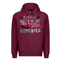 Burgundy in october we wear pink and watch football Premium Hoodie - FaDigitalArtStudio