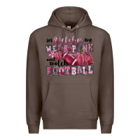 Coffee in october we wear pink and watch football Premium Hoodie - FaDigitalArtStudio