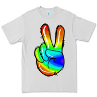 Dove Grey rainbow peace sign Premium Tee - Jasminsmagicworld