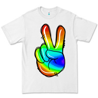 White rainbow peace sign Premium Tee - Jasminsmagicworld