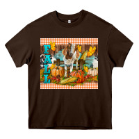 Chocolate Brown Fall With Baby Goat Heavy Core Tee - LillyAllenDesigns
