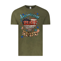 Vintage Olive American heart southern soul Vintage Tee - HowdyJamesFarm