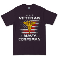 Plum Veteran Navy Corpsman Patriotic 4th of July Gifts Premium Tee - minhPixels