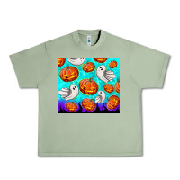 Oil Green halloween pumpkins with ghosts Urban Heavy Tee - TumblerDesignByShophia