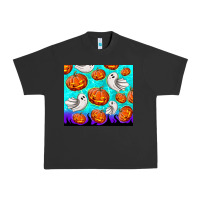 Pigment Black halloween pumpkins with ghosts Urban Heavy Tee - TumblerDesignByShophia