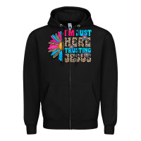 Black im just here trusting jesus Zipper Hoodie - CowhideDigitalArt