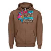 Chestnut im just here trusting jesus Zipper Hoodie - CowhideDigitalArt