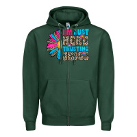 Sports Green im just here trusting jesus Zipper Hoodie - CowhideDigitalArt