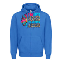 True Royal im just here trusting jesus Zipper Hoodie - CowhideDigitalArt