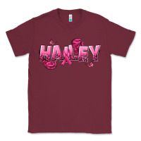 Burgundy Personalized Pink Cancer Themed Name Classic Tee - NancyCooperArtShop