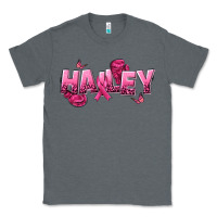 Charcoal Heather Personalized Pink Cancer Themed Name Classic Tee - NancyCooperArtShop